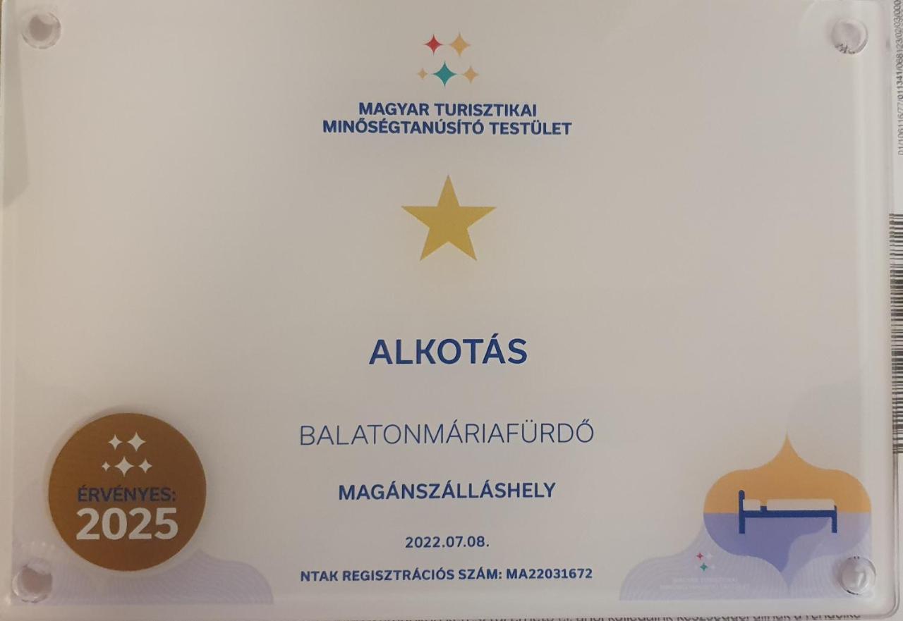 Vila Alkotas Balatonmáriafürdő Exteriér fotografie